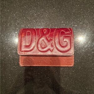 D&G Burgundy Leather Card Holder